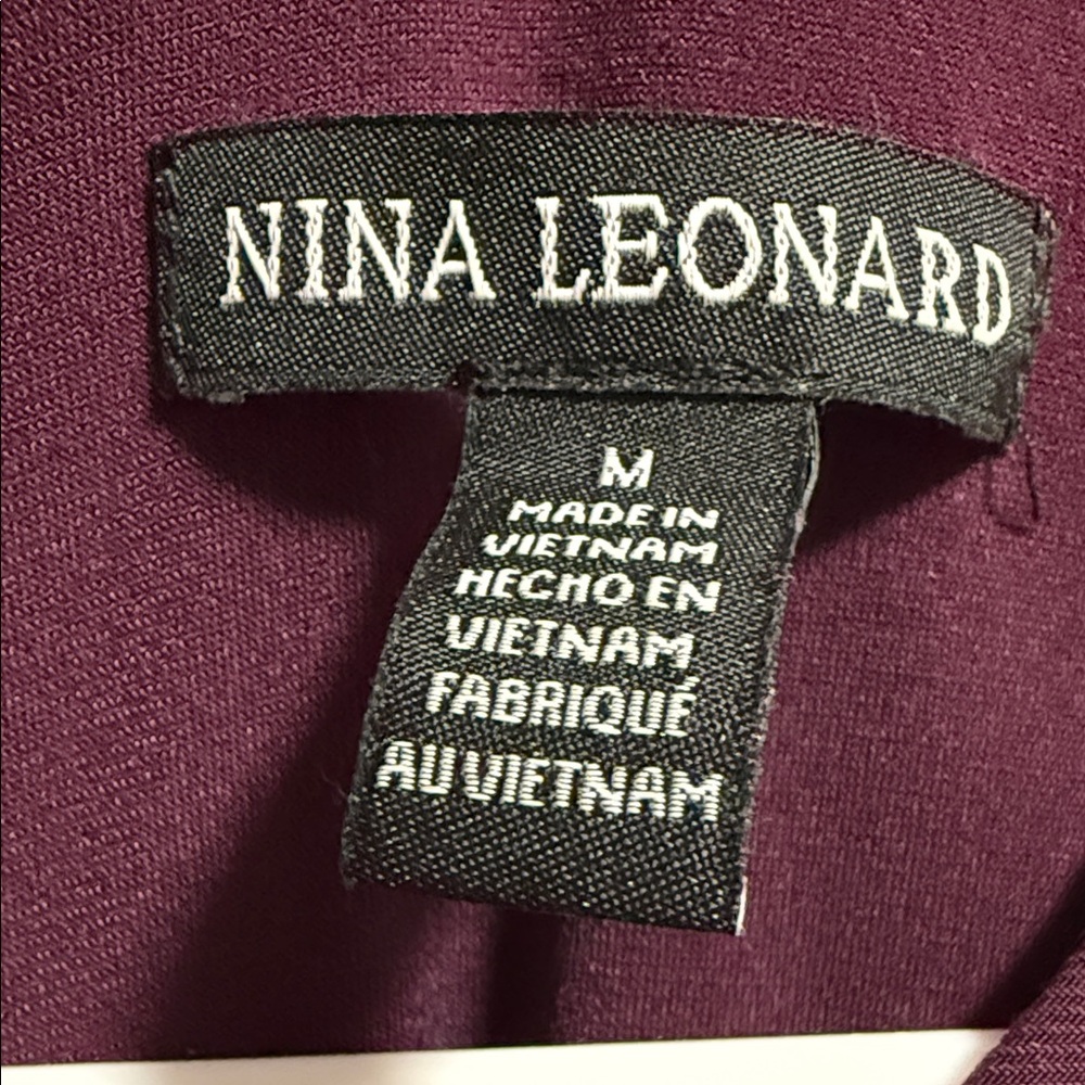 Nina Leonard Asymmetrical Dress in Deep Purple - Picture 7 of 14